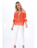 Bluza portocalie cu umerii goi MP28855 - Magazin online - Boutique